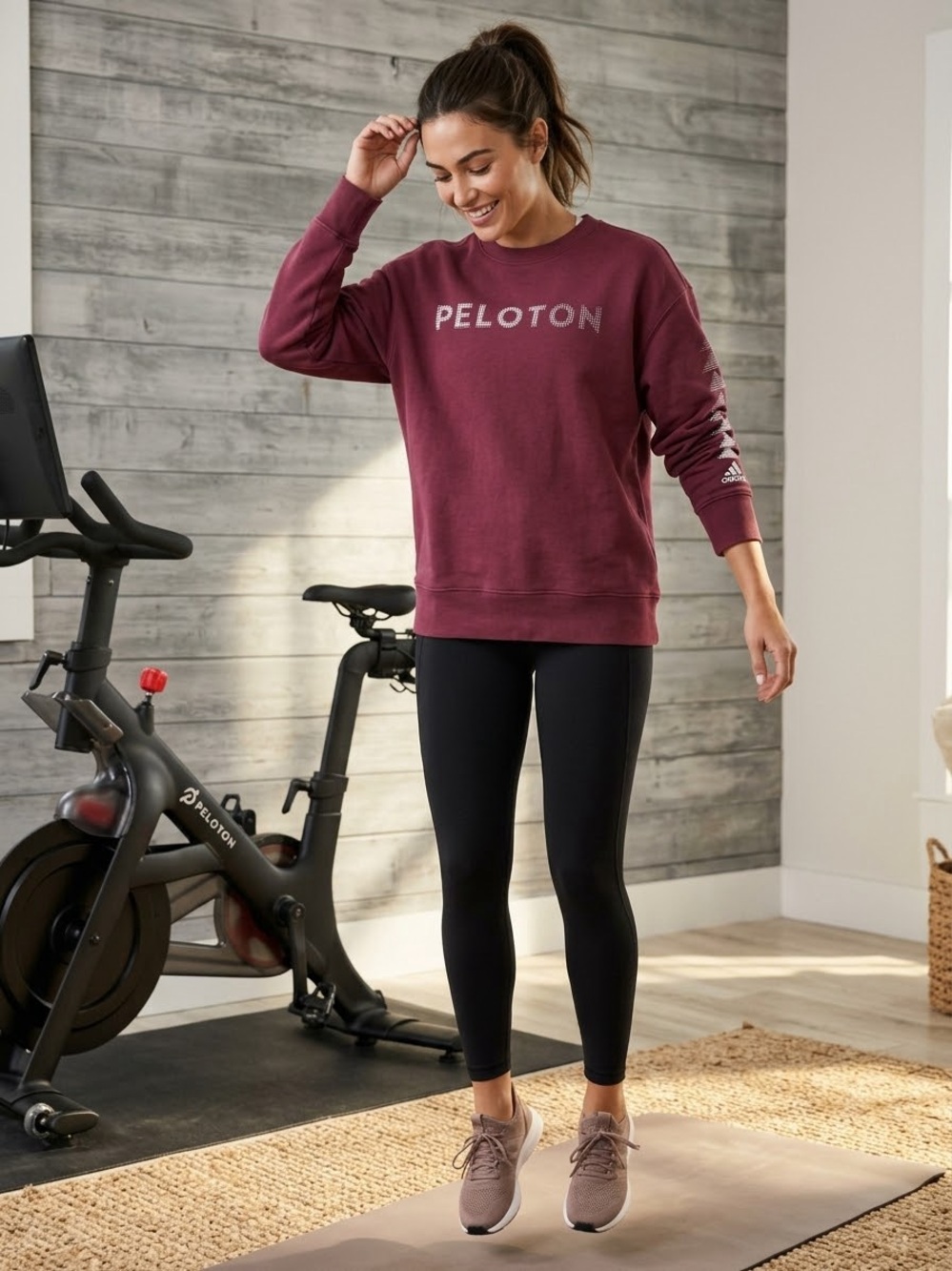 Adidas x Peloton Unisex Crewneck Sweatshirt Medium Burgundy Maroon HE2036